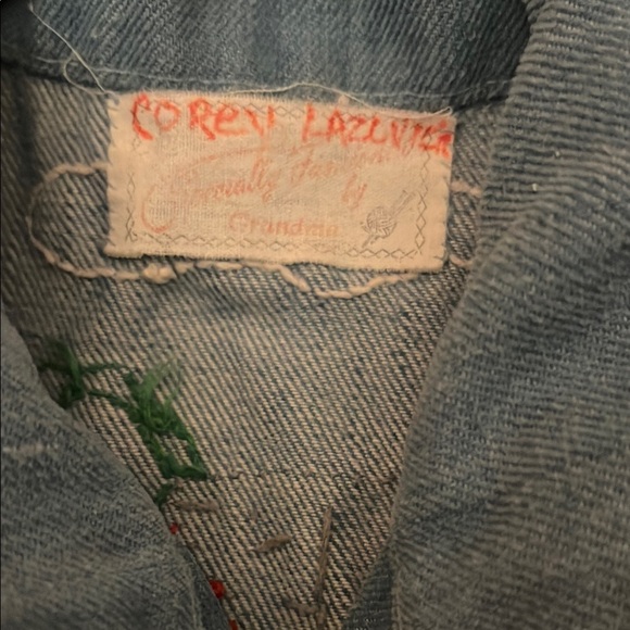 Kids Denim Shirt Jacket with Embroidered Details Handcrafted Size 4 - Picture 3 of 5